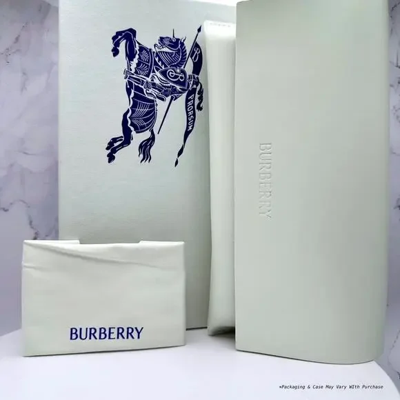 New Burberry Eyeglasses Black Cat Eye Check Sand Arms 54-17-140 w/ Box & Case - Picture 7 of 7